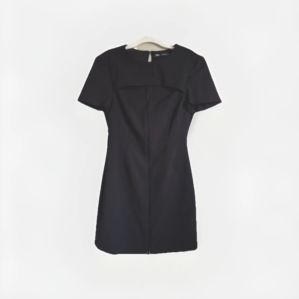 Zara Black Short Sleeve Mini Dress